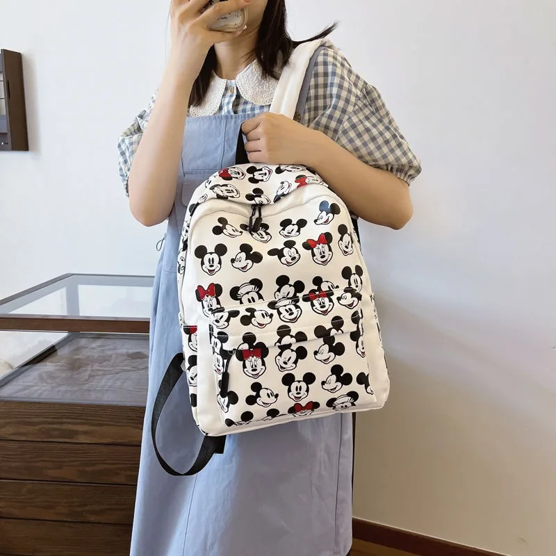 新しいミッキーマウスかわいい漫画プリントポータブルバックパックファッションレジャー屋外旅行大容量収納バックパック