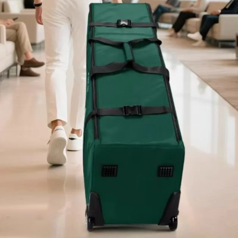 Green Thickening Waterproof Golf Travel Bag Wheeled Foldable Build Suitable For Long Distance Trip And Golf Equipments Transport