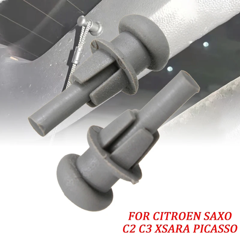 2x Grey Parcel Shelf Clips For Cord String For CITROEN SAXO C2 C3 XSARA PICASSO Suitable For 8MM Round Hole