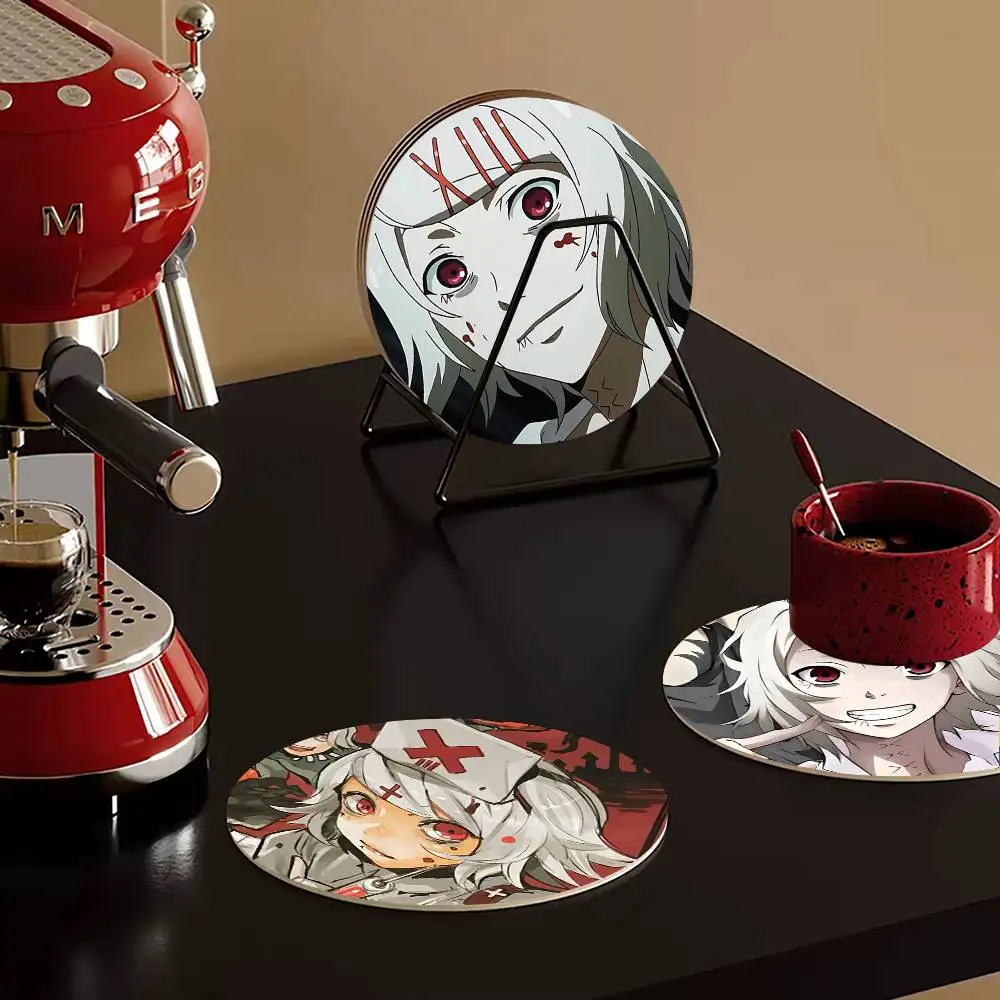 1pc Cartoon J-Juuzou Suzuya Wooden Coaster Colour Printing Cup Mat Home Desk Decoration Gifts