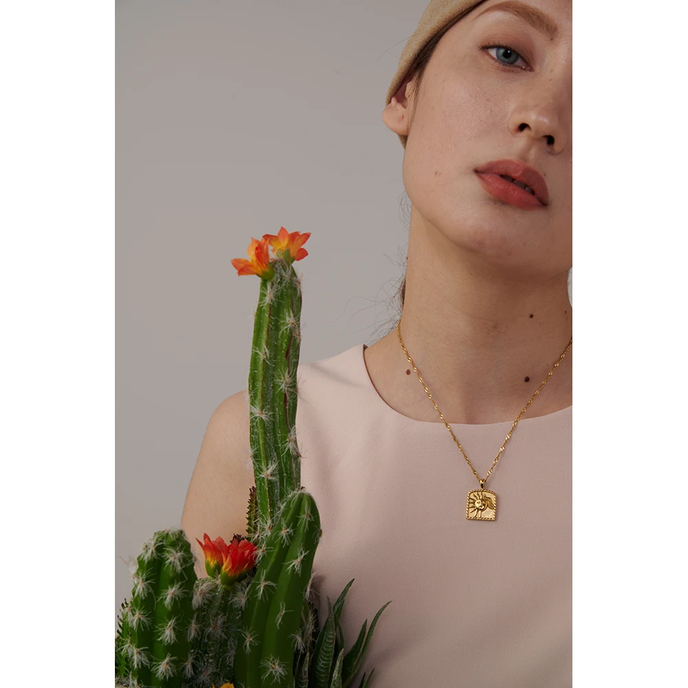 Yhpup Zon Hanger Kraag Ketting Rvs Ketting Metalen Celestial Abstract Ketting Voor Vrouwen Бижутерия Для Женщин Gift