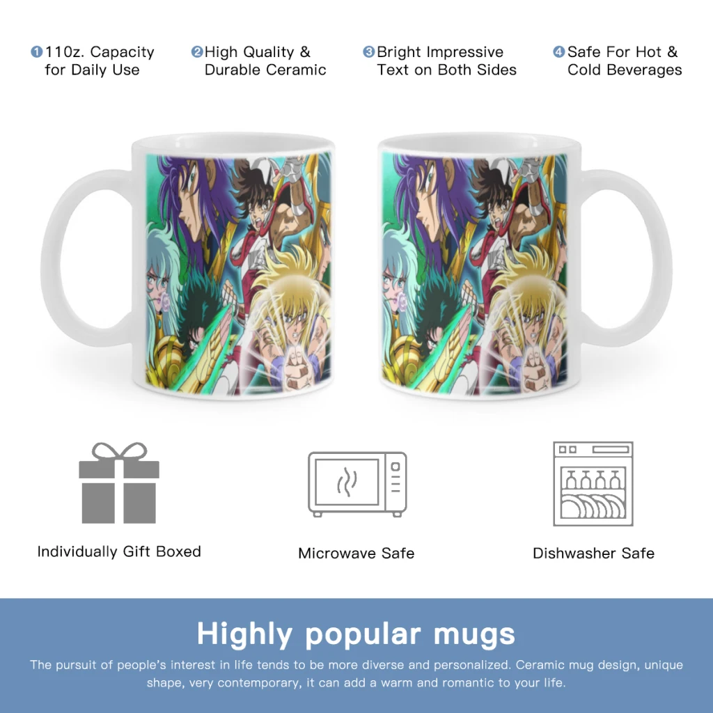 

Anime Saint Seiya Free shipping Ceramic Cup Coffee Oatmeal Breakfast Cup Creative Personality Mug