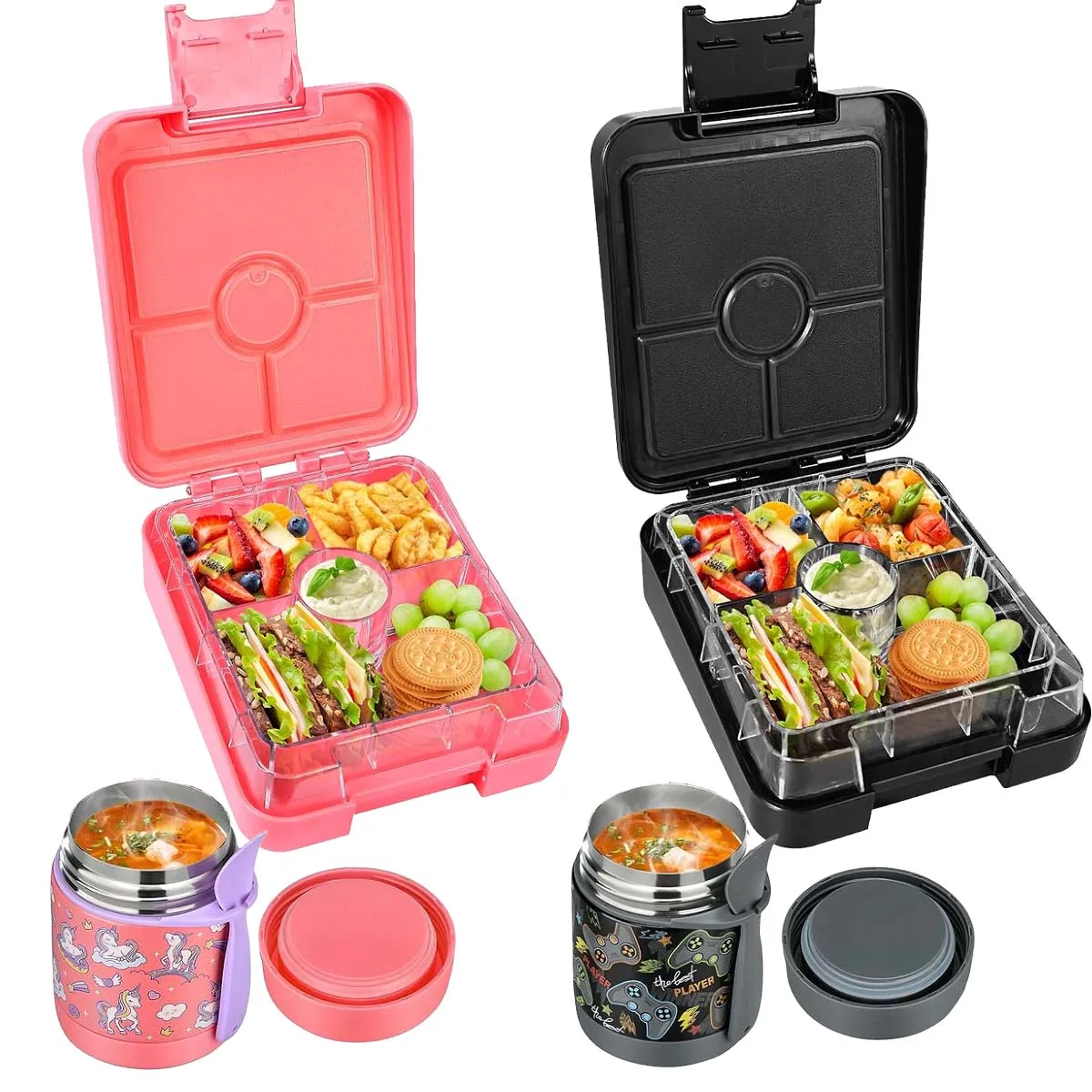 

Children's lunch box set lunch box insulation and leak-proof lunch box suitable for school or work lunch and travel