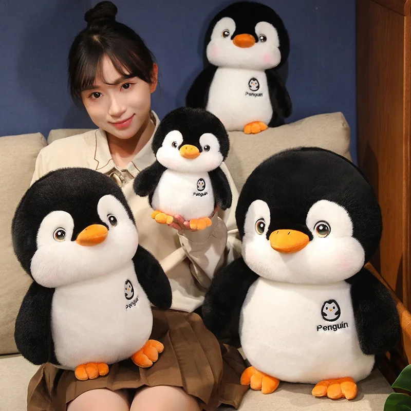 25cm-50cm Soft Fat Penguin Plush Stuffed Toy Cute Black Penguin Fur Doll Toy Home Decoration Toy Children Birthday Gift