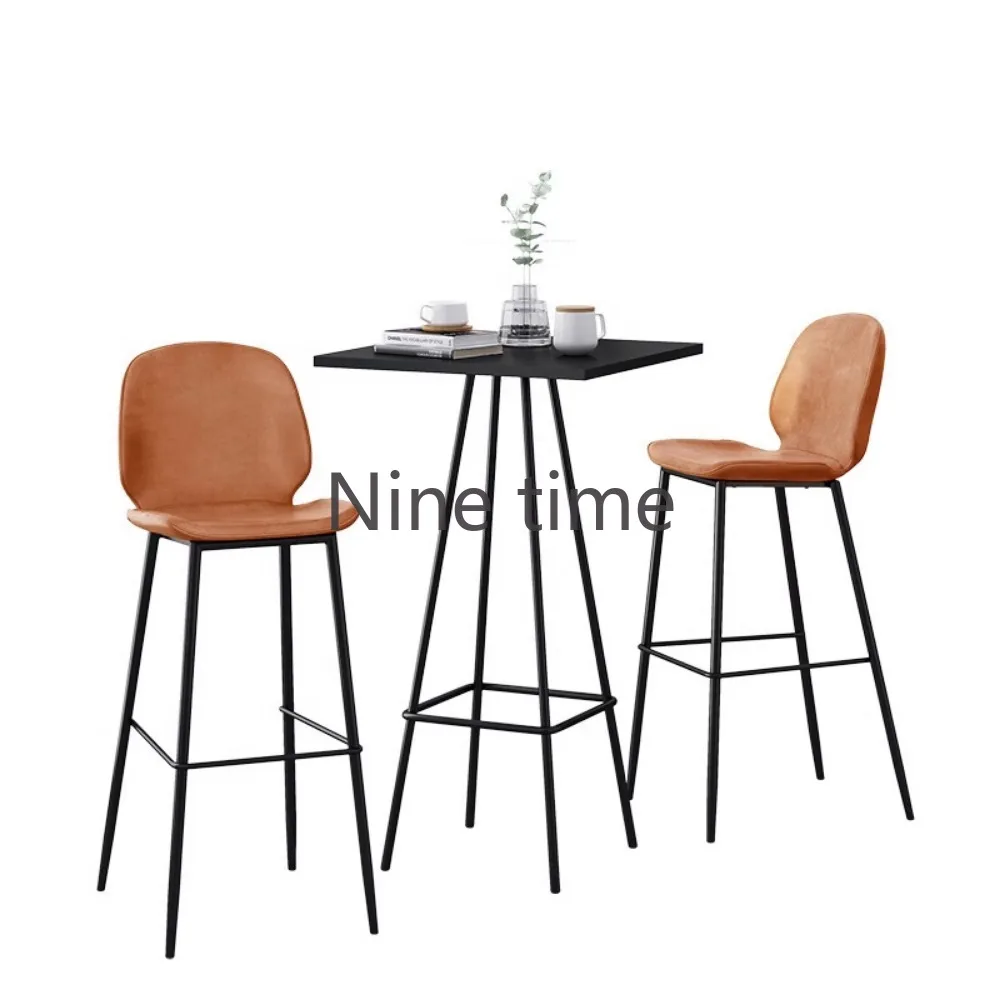 Cafe Chair Kitchen Bar High Stool Garden Design Backrest Step Modern Chairs Iron Salon Ergonomic Living Room Nordic Tabouret