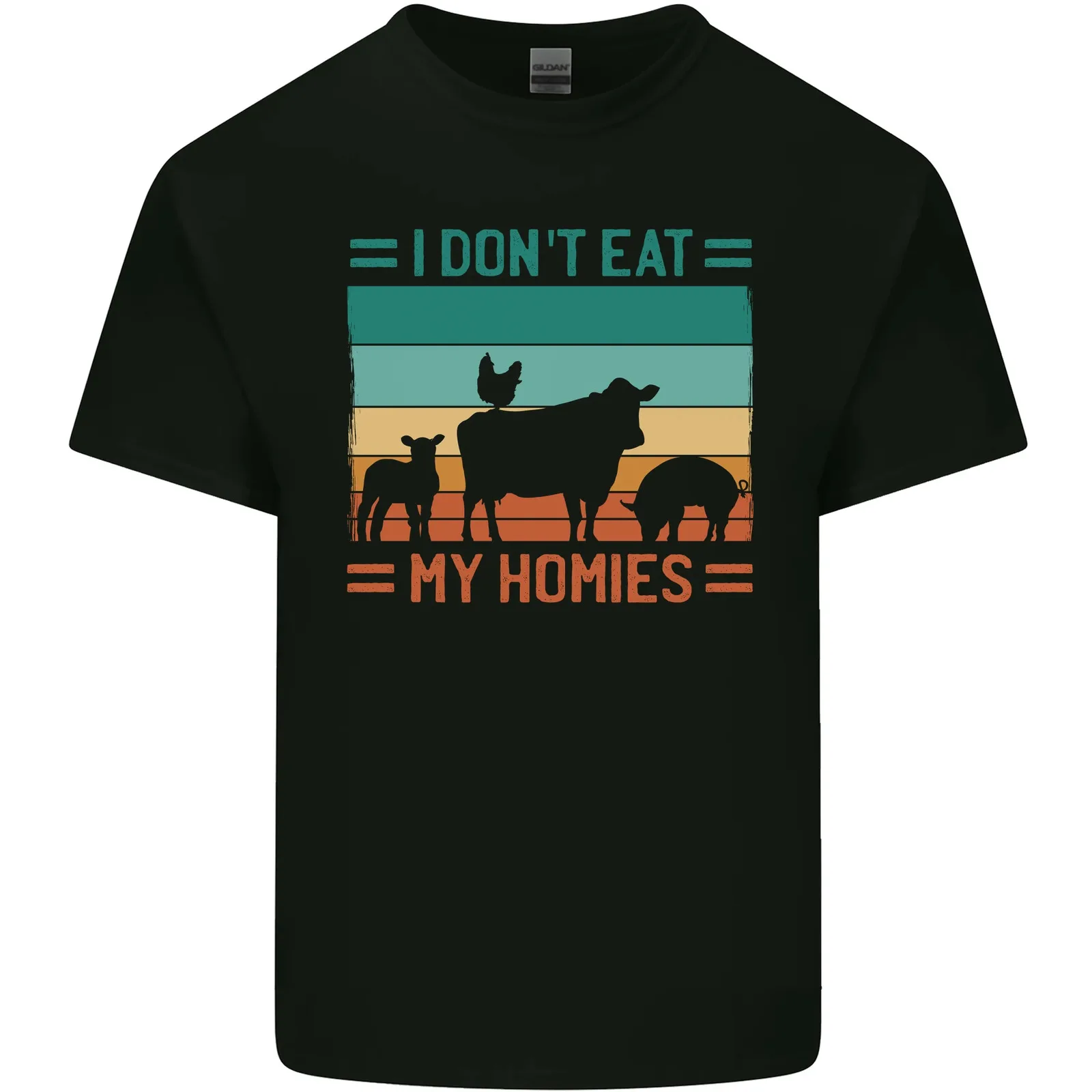 I Dont Eat My Homies Funny Vegan Vegetarian Mens Cotton T-Shirt Tee Top