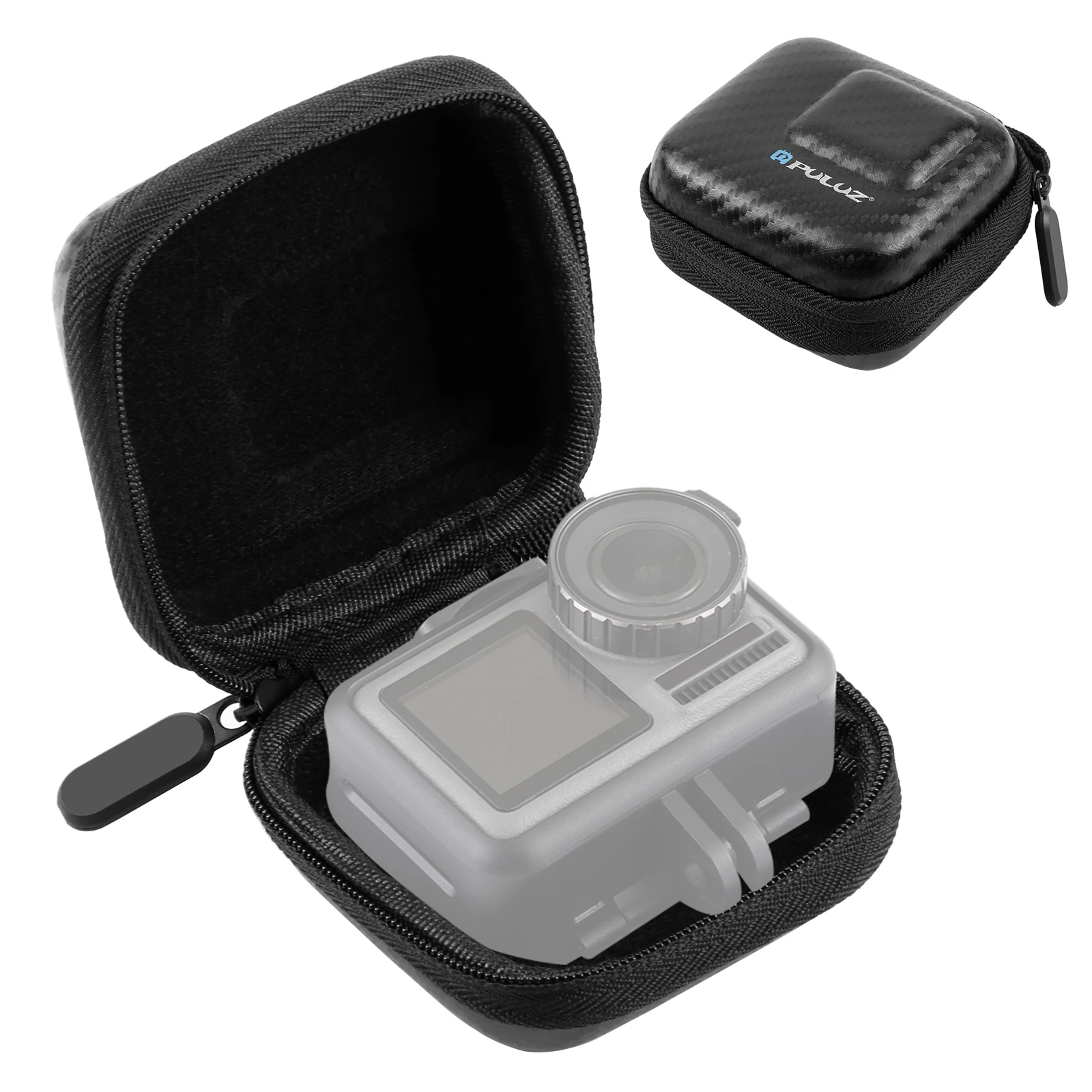 Bolsa de Almacenamiento Portátil Mini de Fibra de Carbono PULUZ para GoPro HERO13 Black/12 Black/11 Black/10 Black/9 Black