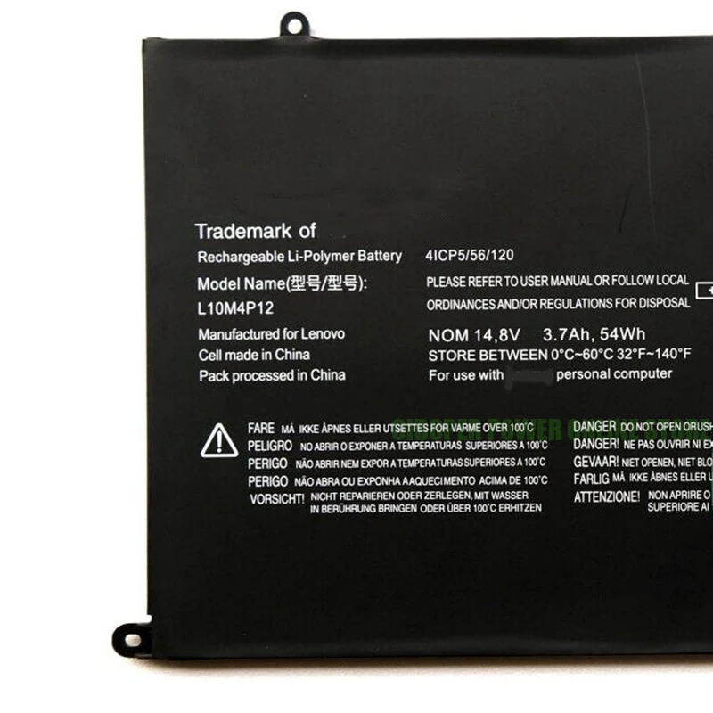 Batería CP para ordenador portátil, pila L10M4P12 de 14,8 V/54Wh/3700mAh para IdeaPad Yoga 13 13-ISE U300s U300s-ISE Series Notebook