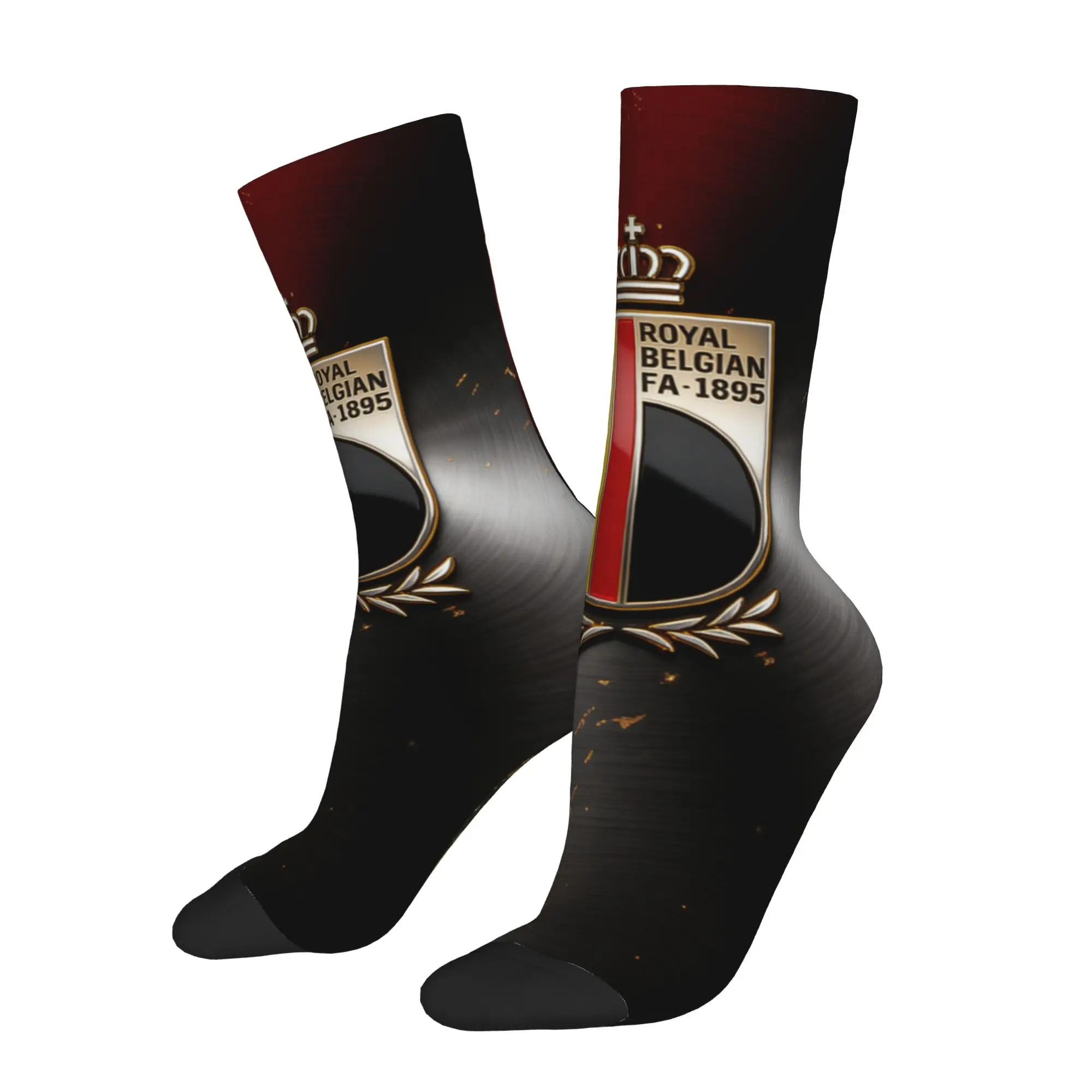 Funny Happy Belgium Vintage Harajuku  Hip Hop Novelty Casual Crew Sock Match Day Essentials
