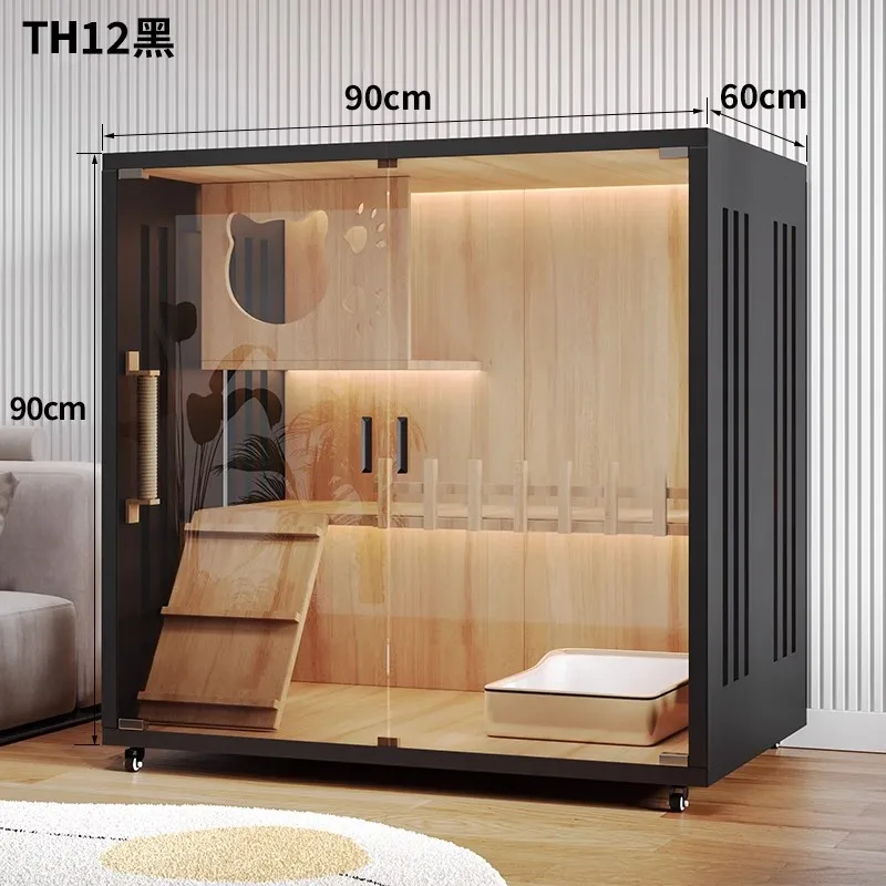Cat villa solid wood cat cage household indoor double-layer cat cabinet room