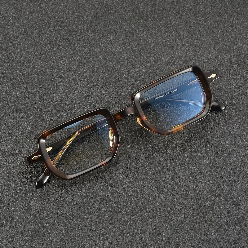 Handmade Japan Style Acetate Glasses, Architectural Chunky Frame with Metal Arrows, Designer Optical for Men MODEL:CR-59