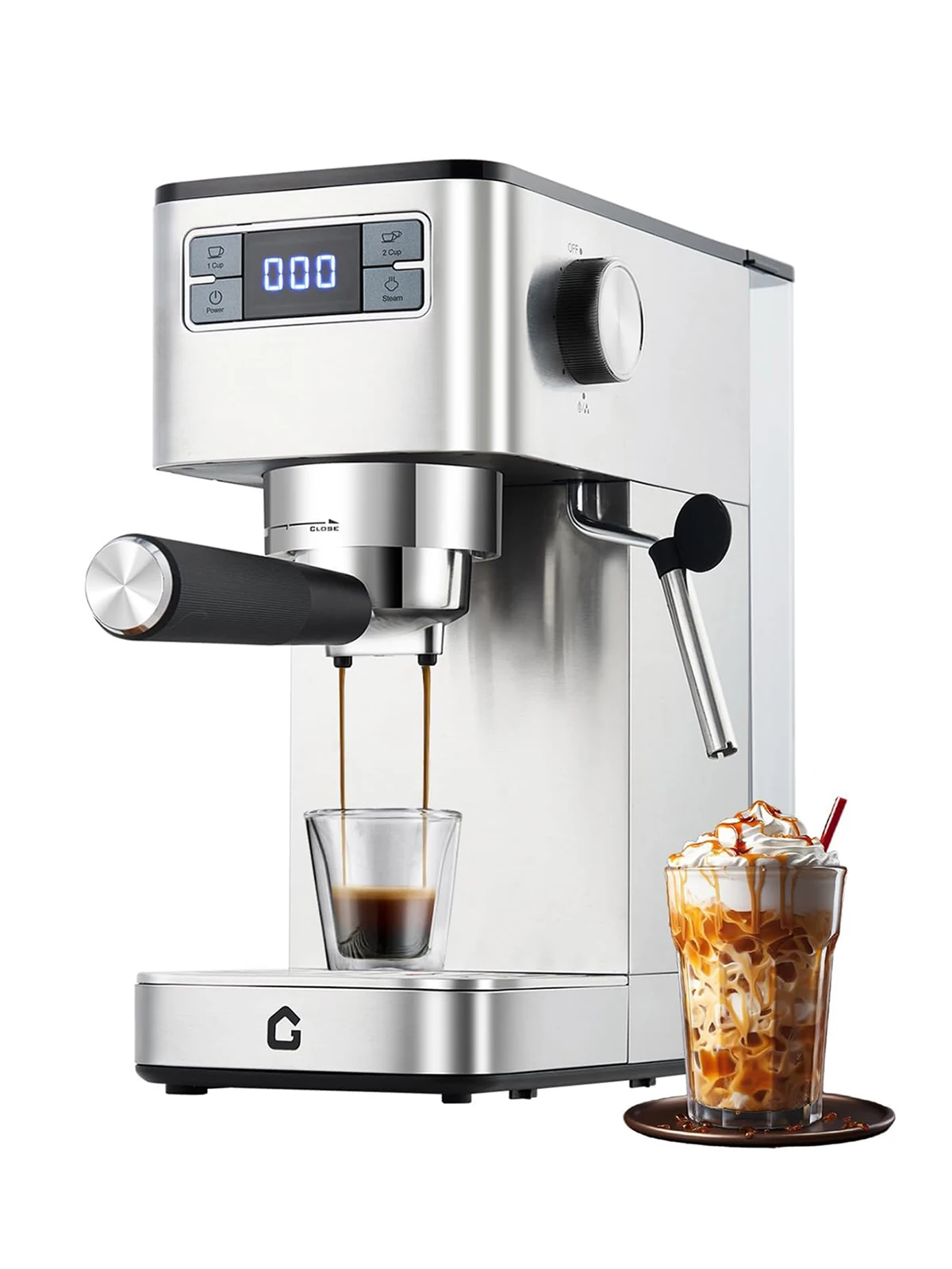 Siebträger-Espressomaschine, 15 Bar, 1350W, halbautomatisch mit Milchaufschäumer und 1,25L Wassertank - Perfekt für Cappuccino & Latte