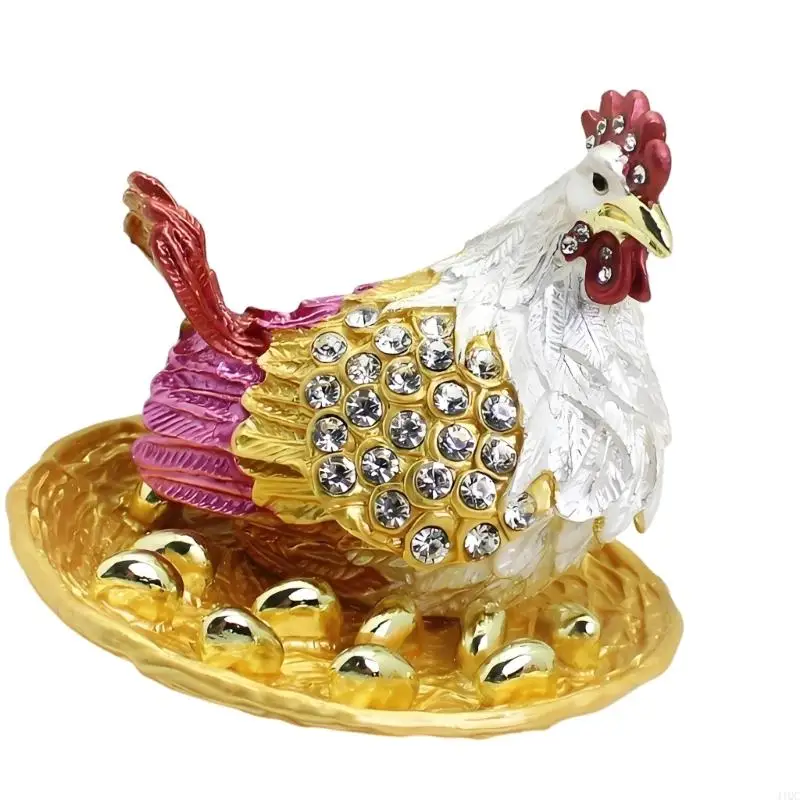 Exquisite Metal Jewelry Storage Box Perfect For Home Decoration And Gift Giving Enamel Coated Accessories Organiser 