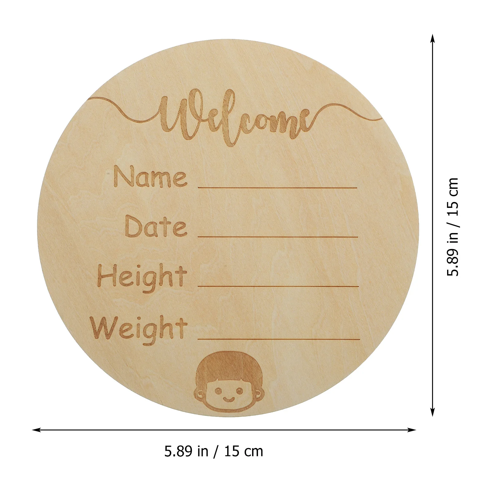 出産報告飾り ベビー到着サイン 木製飾り板 新生児サイン 丸板