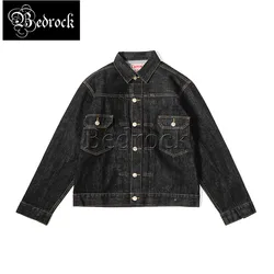 MBBCAR 14oz 507XX Classic Raw Denim Jacket Amekaji Vintage Red Selvedge Jean jacket Black Washed 100% Cotton Double Pockets 3056