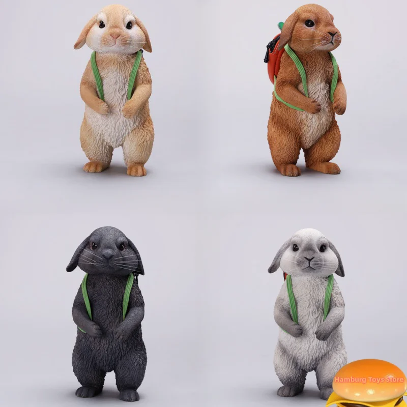 

In Stock JXK Lop-Eared Rabbit Cartoon Simulation Pet Bunny Peripheral Model Gk Figure Ornament Cute Gift