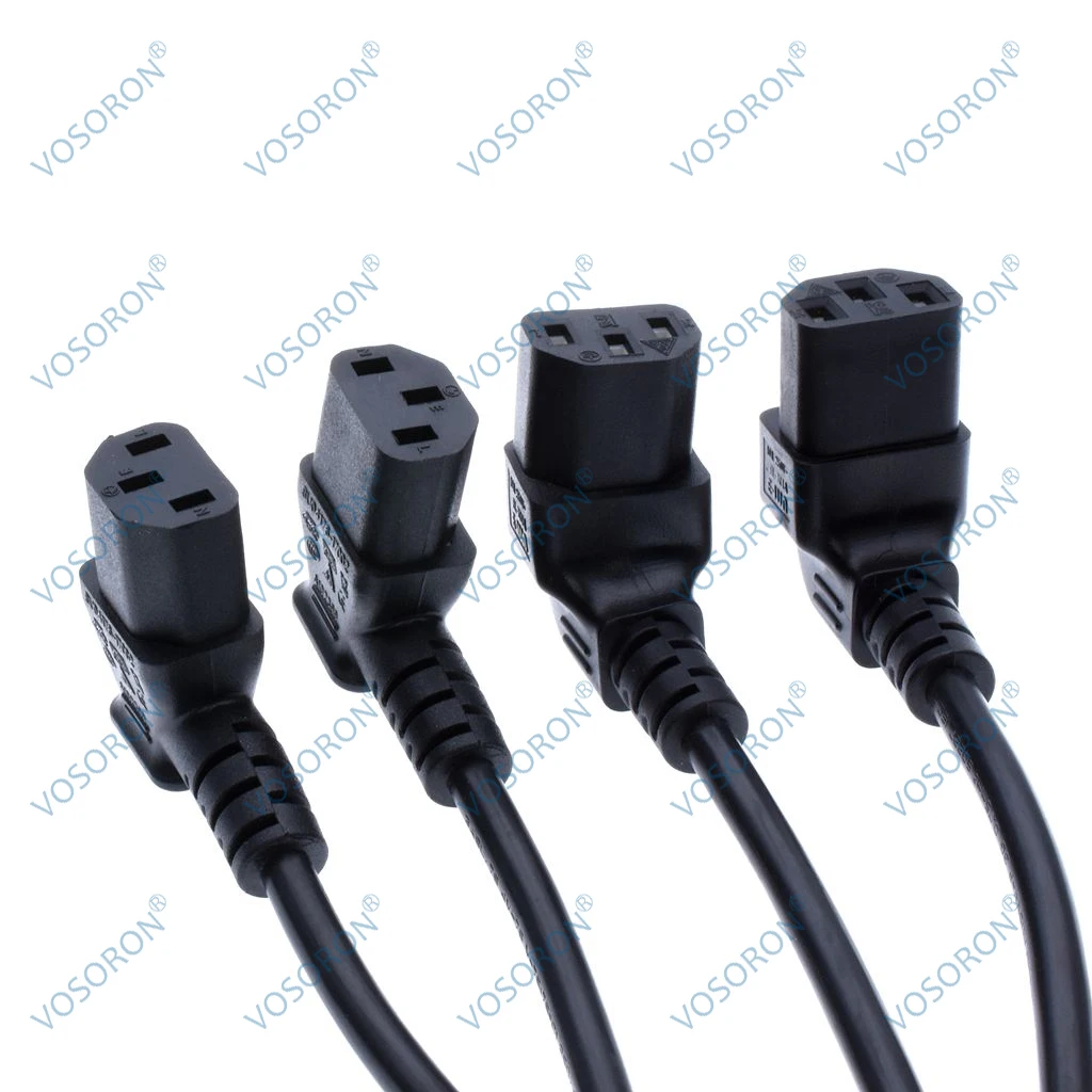 Israel SI-32 3-Pin Plug to IEC C13 Female PDU Right Angle Power Cable (Up/Down/Left/Right Angle) for UPS/PC/Monitor/Printer/TV