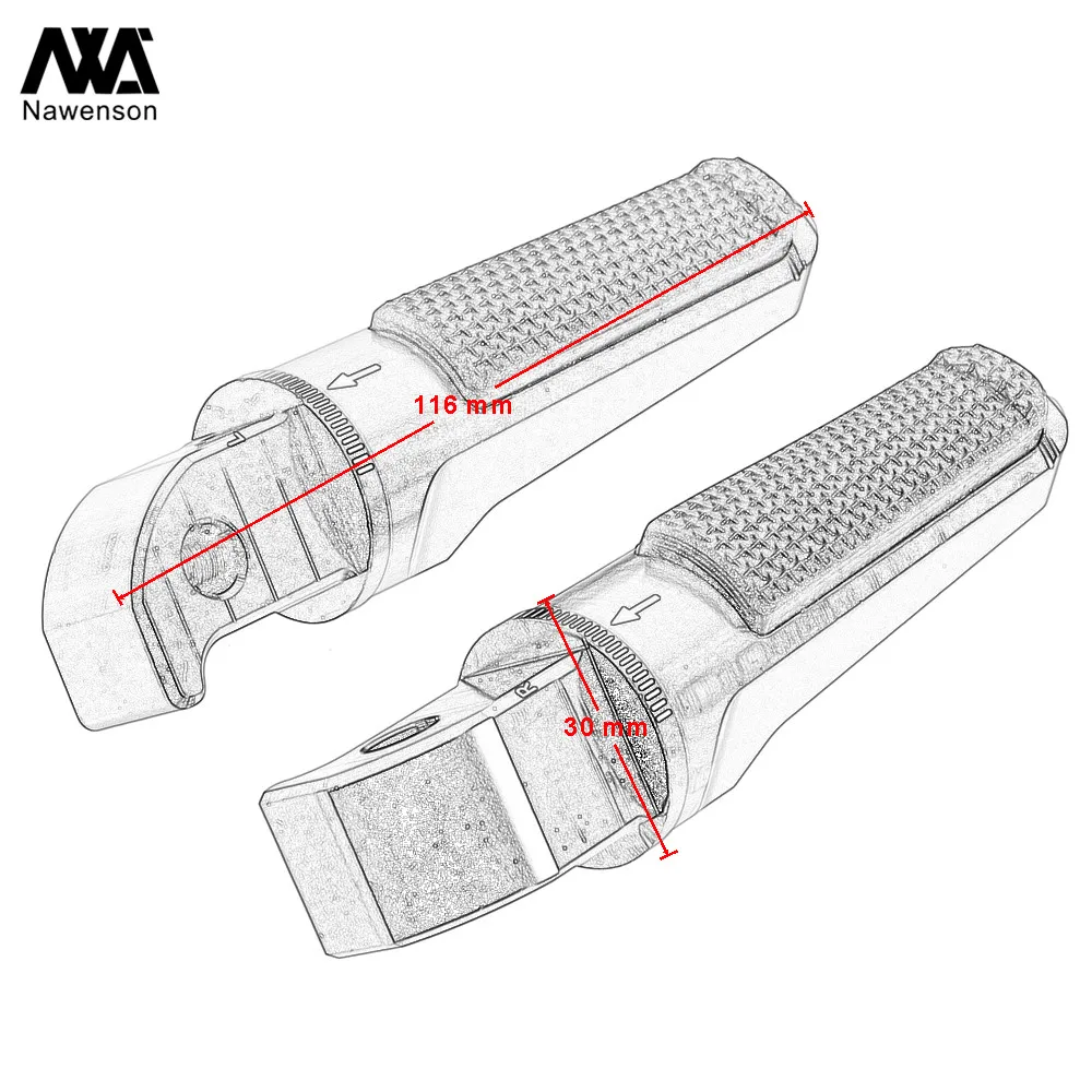 Motorcycle Footpegs Rear Passenger Footrest for Yamaha YZF-R3/R15 for T-MAX 530/560 for MT03/MT07/MT09/MT10 for Xmax 125/250/300