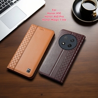 Nappa Genuine Leather Case For Honor Magic 2 3 4 5 6 7 Pro Plus Lite Ultimate RSR Magnetic Flip Cover Wallet Phone Cases