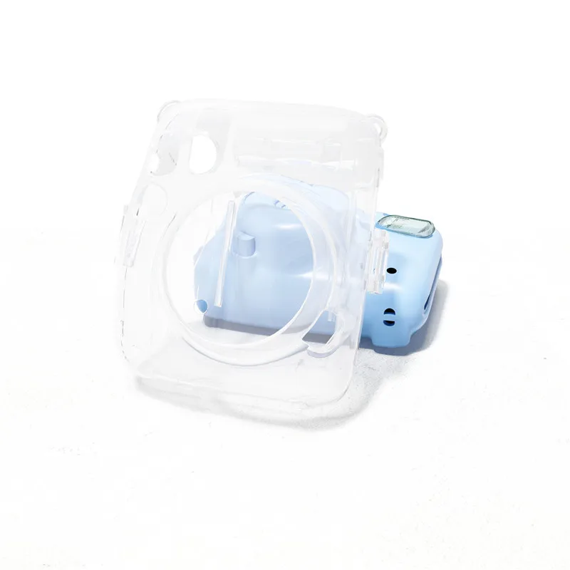 For Fujifilm Instax Mini 12/11 Transparent Camera Case Protective Carry Bag Cover with Shoulder Strap Storage Bag