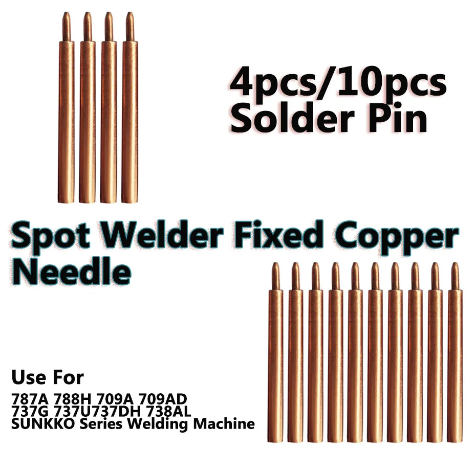 4pcs/10Pcs Spot Welding Pen Welding Needle Welding Fixed Copper Needle For 737DH SUNKKO Series Welding Machine, Welding Battery