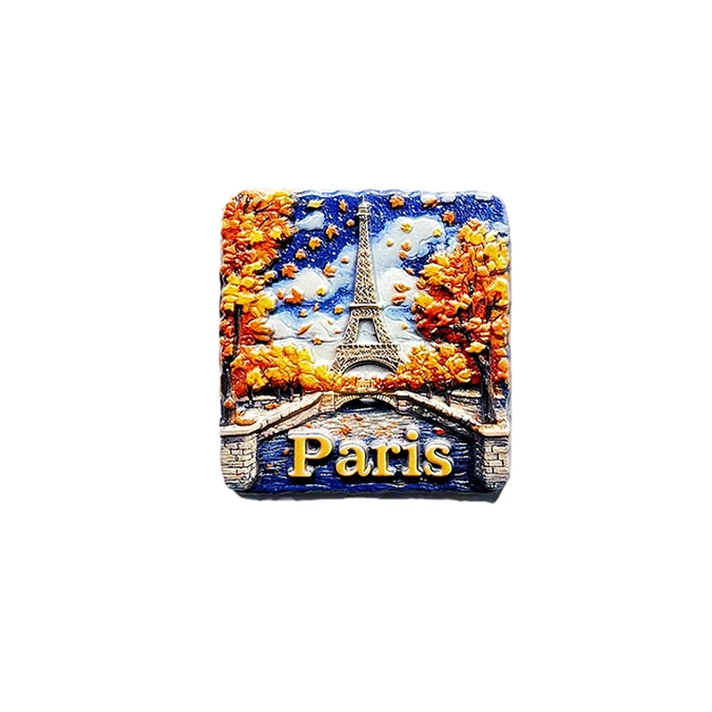 Creative Maple Leaf Souvenir From Paris, France, Featuring Eiffel Tower As A Landmark On The Seine River, Message Sticker,