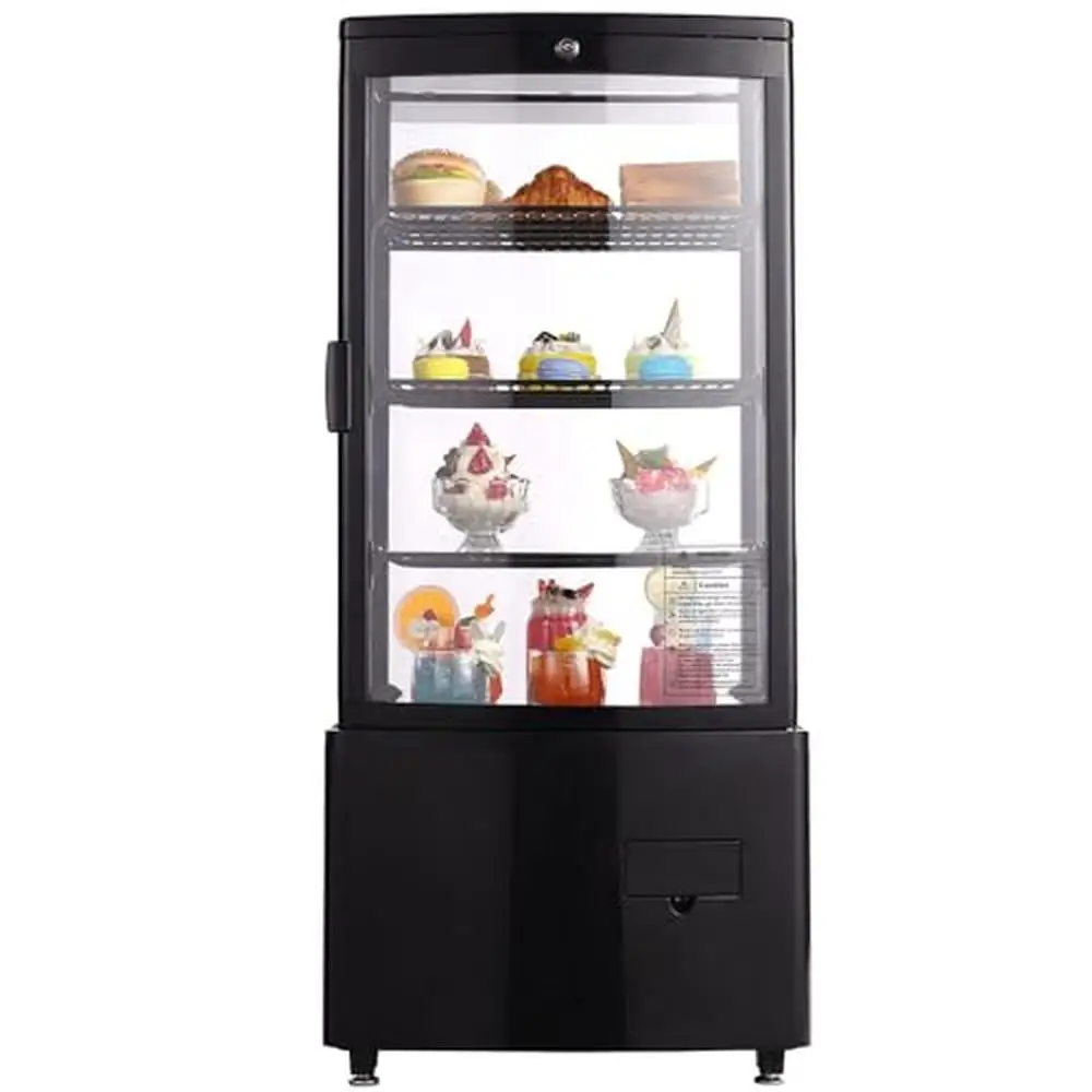 

3-Tier Refrigerated Display Case with LED Lighting Commercial Bakery Pastry Showcase Locked Door Efficient Cooling Triple Seal