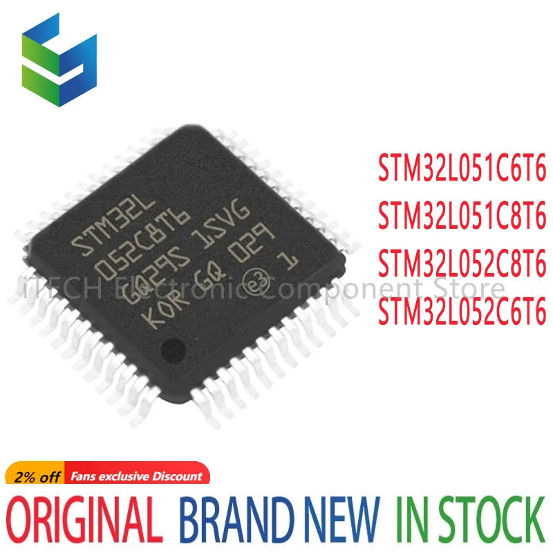 1pcs STM32L051C6T6 STM32L051C8T6 STM32L052C6T6 STM32L052C8T6 STM32L051 STM32L052 STM32L STM32 STM IC MCU Chip LQFP-48