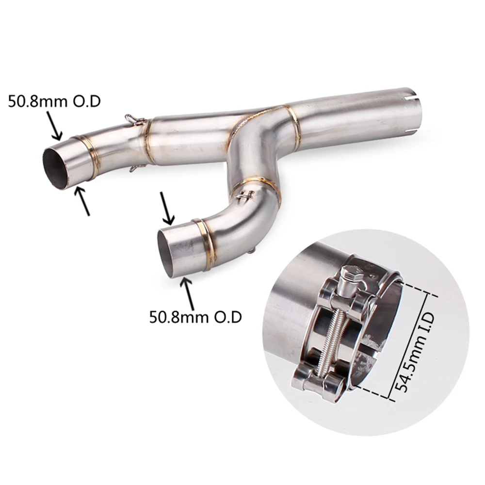 

Motorcycle Exhaust Escape Double Outlet Middle Link Pipe 51MM Interface Escape For Aprilia SHIVER 750 SHIVER750 2008-2024