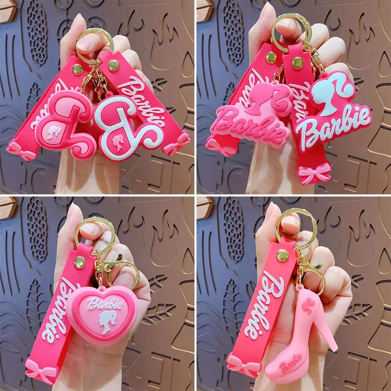 

Fashion Miniso Barbie Keychain Anime Cute Letter Y2K Creative Kawaii Key Ring Sweet Car Bag Pendant Accessories Couple Gift Toys