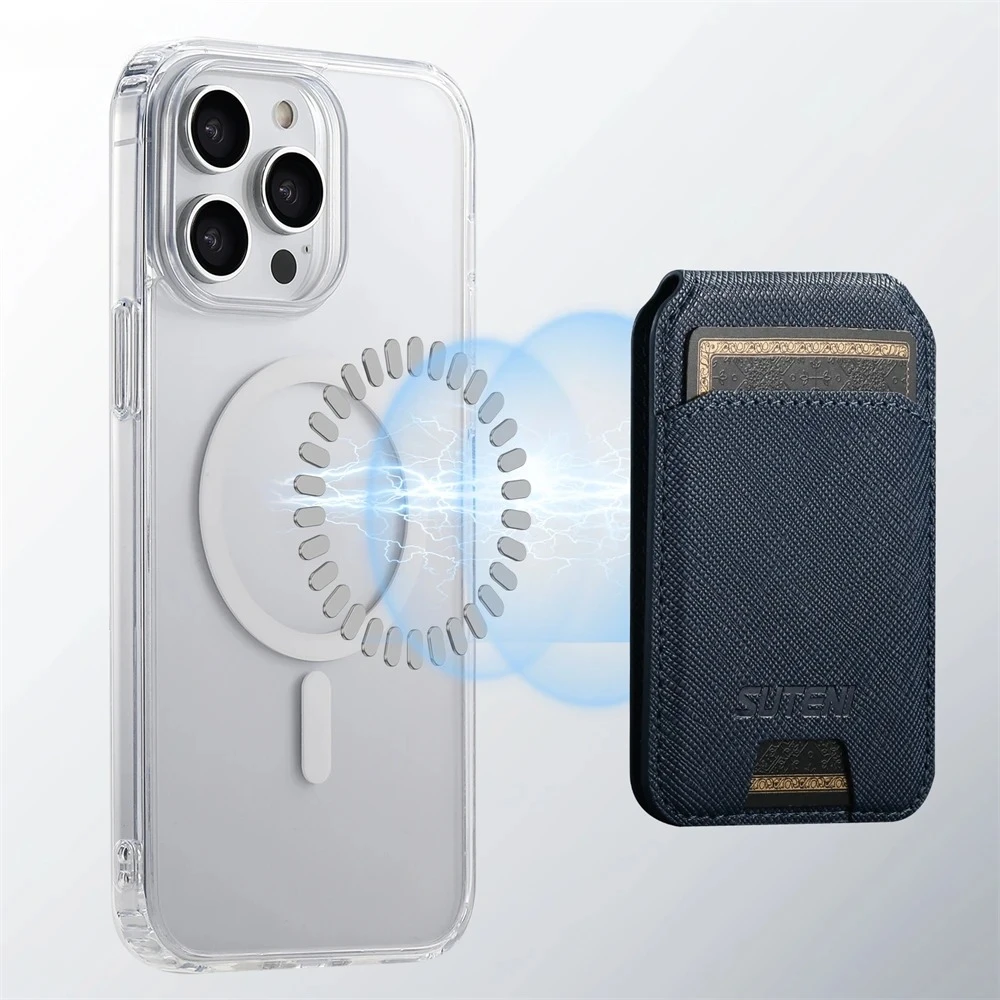 

Leather Wallet Case For iPhone 16 15 Pro Max Strong Magnetic Card Holder For Samsung Galaxy S25 Ultra Plus For MagSafe Cover