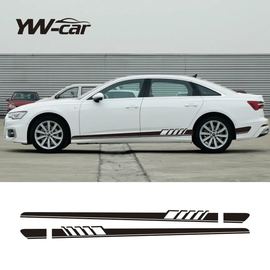 

Car Side Door Sticker Long Stripe Skirt Decals Vinyl Styling for Audi A3 8P 8V A4 B6 B8 B7 A6 C5 C6 C7 Q5 Q7 TT Accessories 2pcs