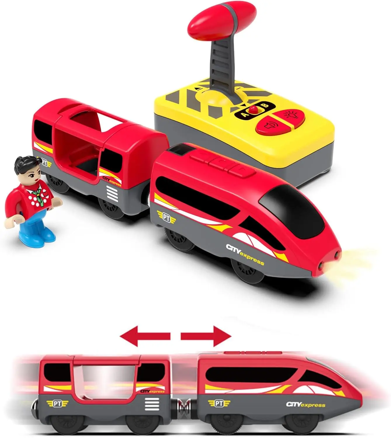 Train Track Accessories Remote Control Train, Battery Operated Locomotive Train Toy for Toddlers Train Set, Powerful Engine