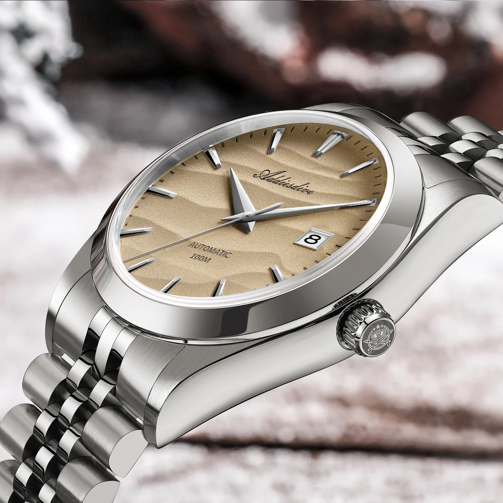 Relojes ADDIESDIVE para hombre, cristal de zafiro de lujo, 39mm, esfera con textura del desierto NH35, reloj mecánico automático, reloj analógico de buceo de 10bar