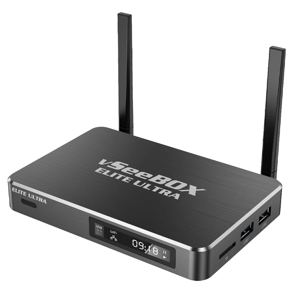 

Vseebox ELITE ULTRA with Voice control 8K 2025 Model Timeshift Feature 4GB RAM + 128 GB Storage Streaming Box
