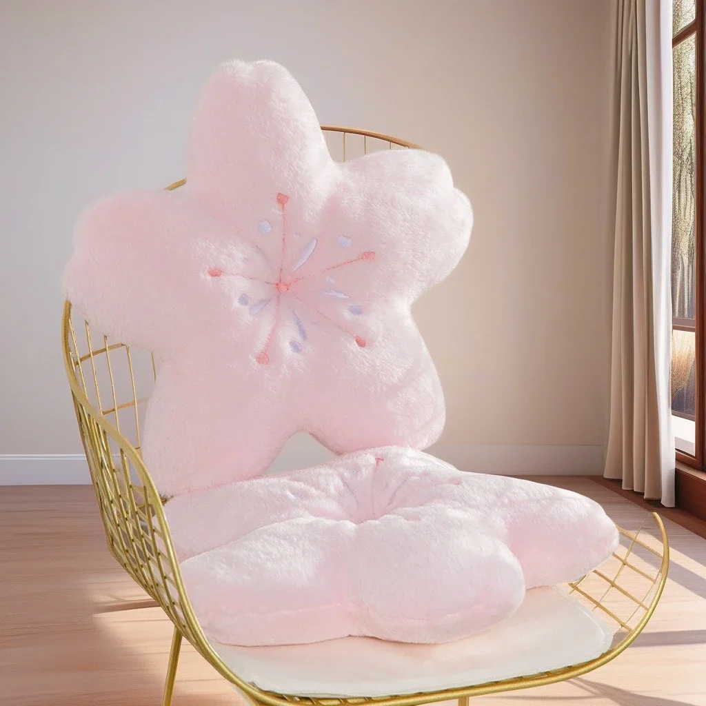 Super Soft Cherry Blossom Flower Pillow, Princess Style Love Pillow for Living Room, Adult, Cute Niche Gift for Valentine's Day