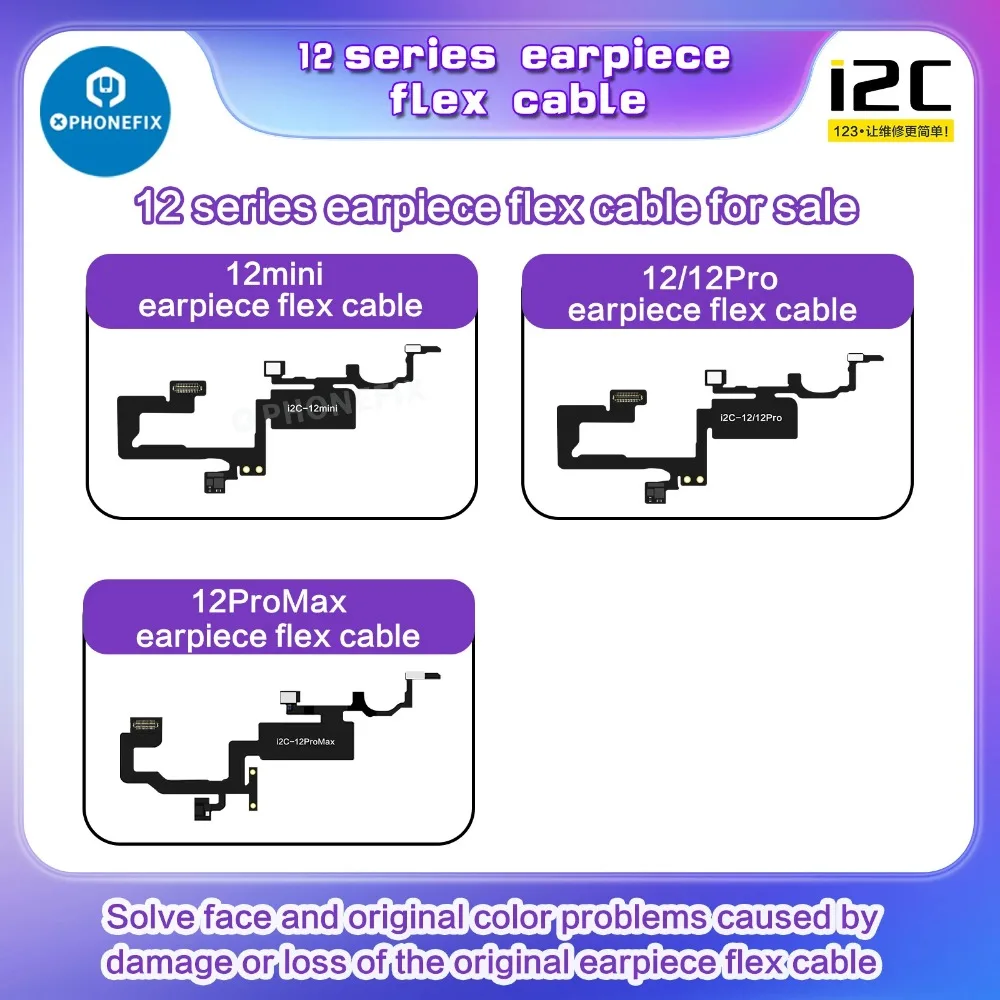 i2C i6S Receiver FPC Detection Board Earpiece Proximity Sensor Flex Cable For iPhone 8 -14PM / iPad Pro True tone Face ID Repair