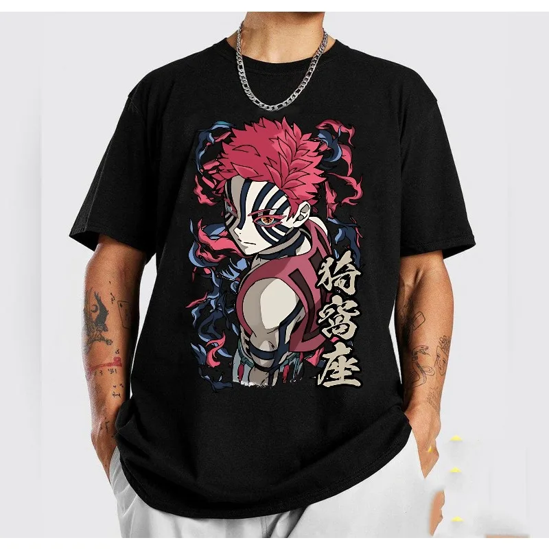 Xiaowo Seat Up Three |   Demon Slayer Blade T-Shirt |   Anime Devil T-Shirt Frühling/Sommer Neues Herren Casual Fashion Unisex T-Shirt