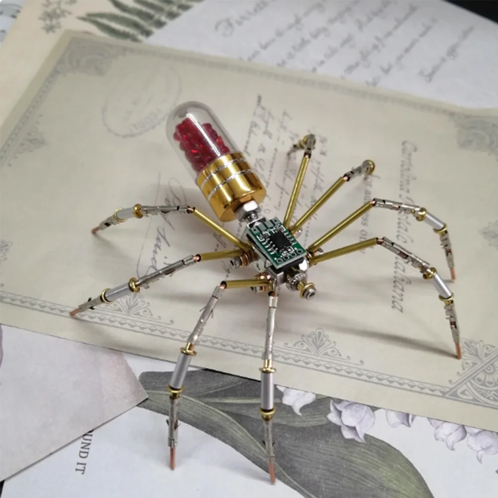 العنكبوت الآلات المعدنية نموذج لغز الاطفال ألعاب علمية DIY الجذعية علم الأحياء التكنولوجي موضوع التعلم عدة ألعاب تعليمية #4