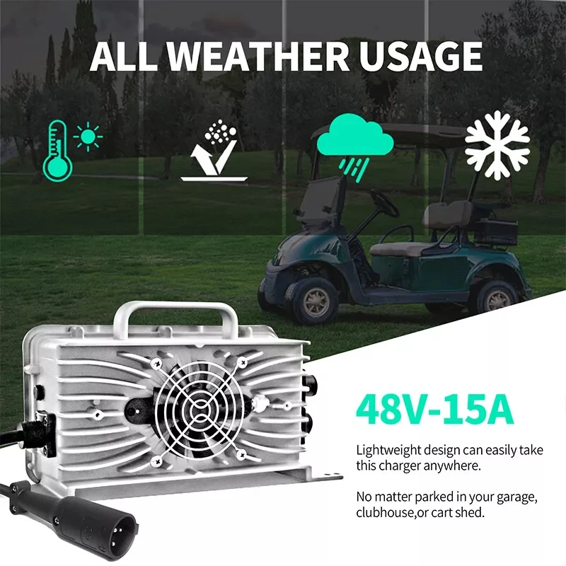 48V 15A Lead Acid Battery Charger for Club Car DS Precedent Tempo Onward Golf Cart