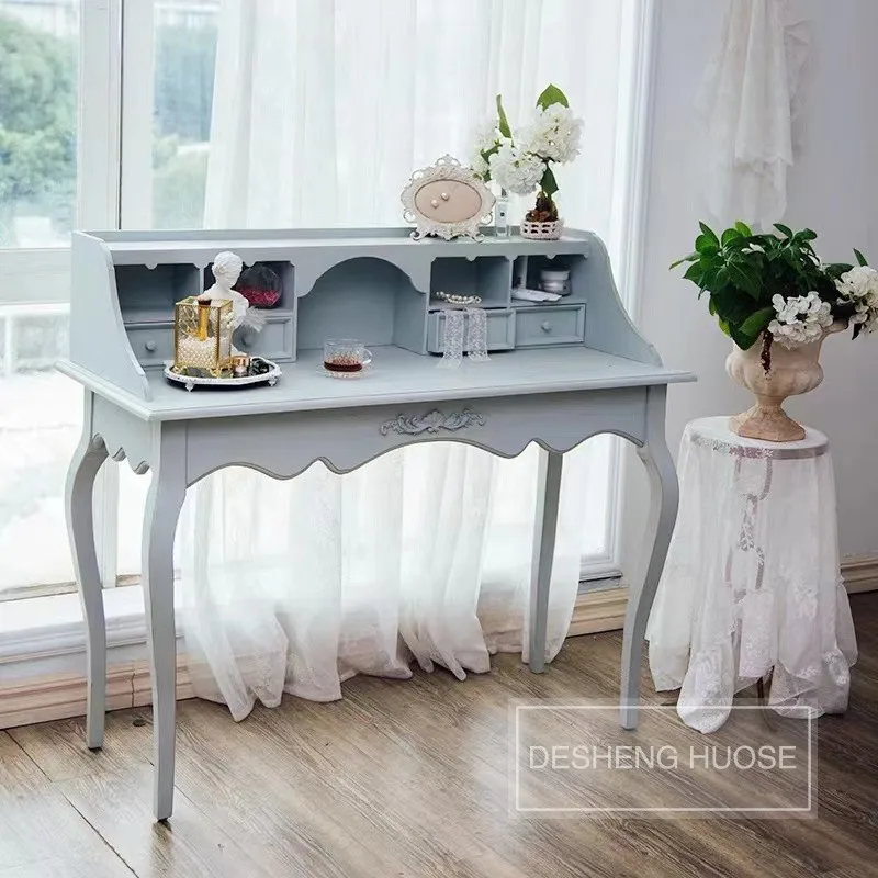 Retro dresser solid wood carving old bedroom table fashionable and simple