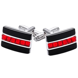 KFLK Fashion Shirt Cufflinks for Mens Gift Brand Button Red Crystal Cuff links Luxury High Quality Abotoaduras Guests Wedding