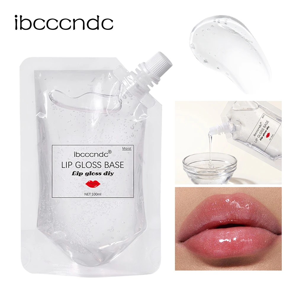 100ml Clear Lip Gloss Base Moisturizing DIY Lipgloss Gel Raw Material Non‑sticky High Shine Lip Glaze Base for Handmade Lip Make