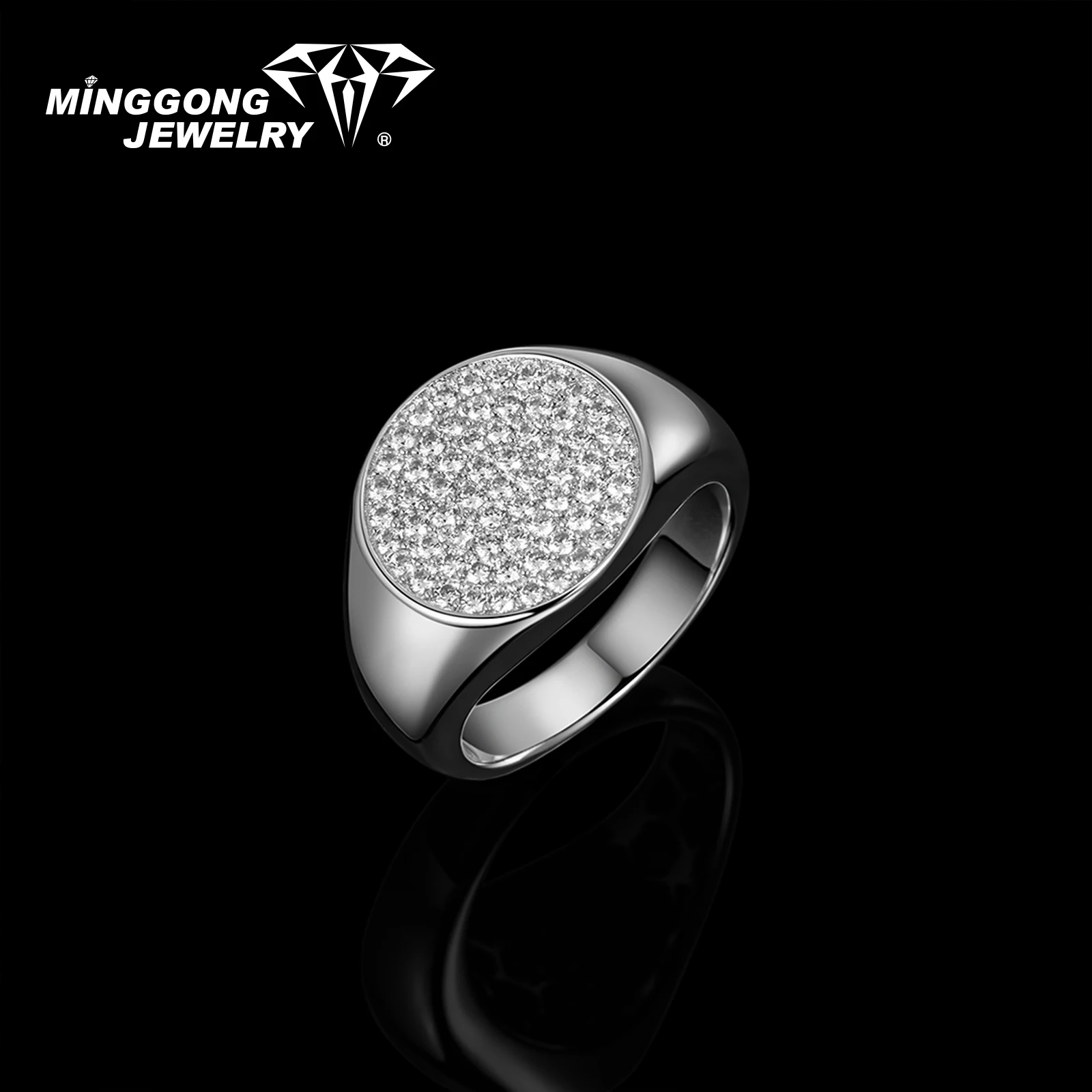 Aanpasbare S925 zilver en massief goud 10K/14K VVS Moissanite handtekening ringen nieuw ontwerp hiphopstijl voor mannen en vrouwen