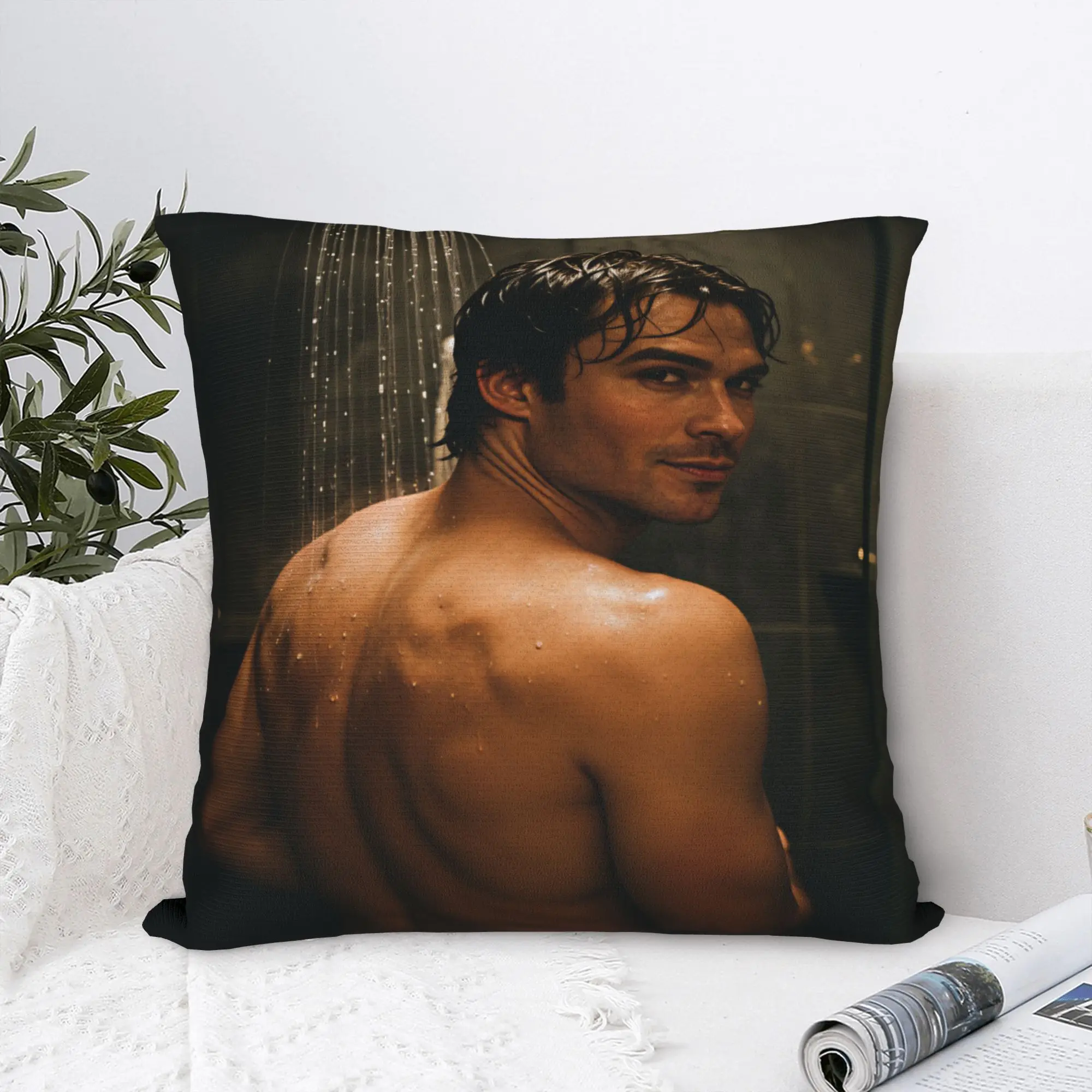 Vampire Diaries Damon Klaus  Pillow Cover  Kawaii Pillow Case For Sofa Home Decor Square Cushion Cover Gift