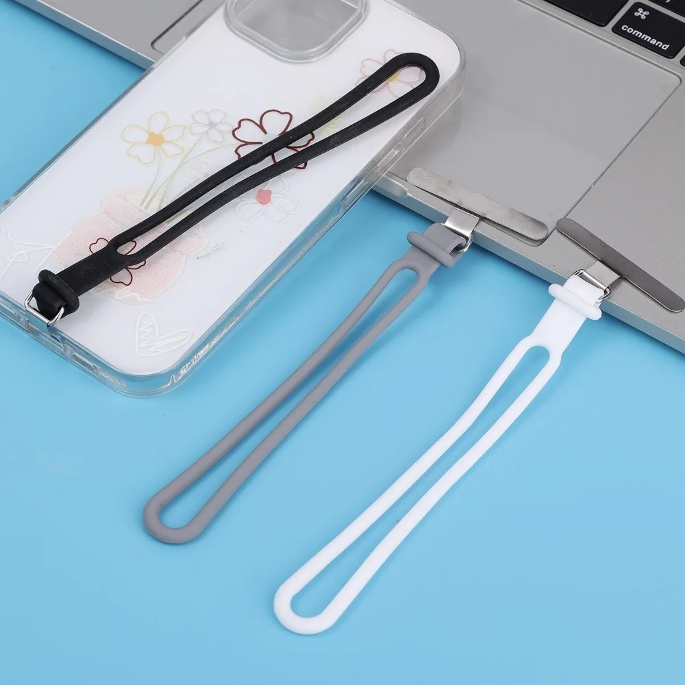 1-3Pcs New Silicone Phone Tether Stainless Steel Tab Gasket Phone Case Clip Back Straps Safety Connecting Hanging Piece Lanyard