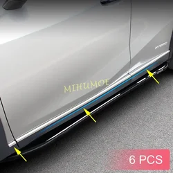 Stainless Steel Door Body Side Strips Garnish Trim For 2019-2024 Lexus UX200 UX250h UX300e Car Styling Sticker Accessories