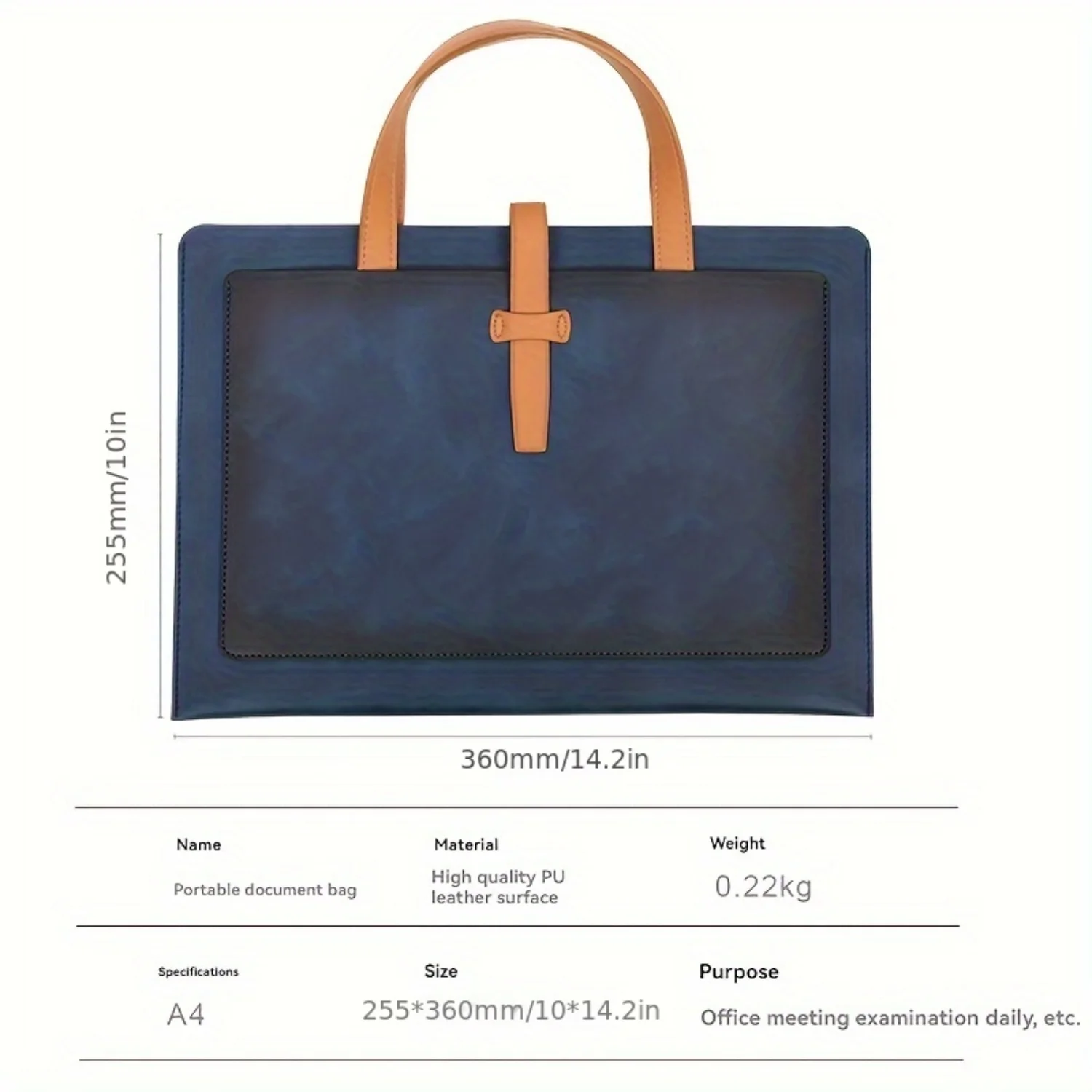 Large Capacity PU Leather Business Briefcase, Waterproof Handbag