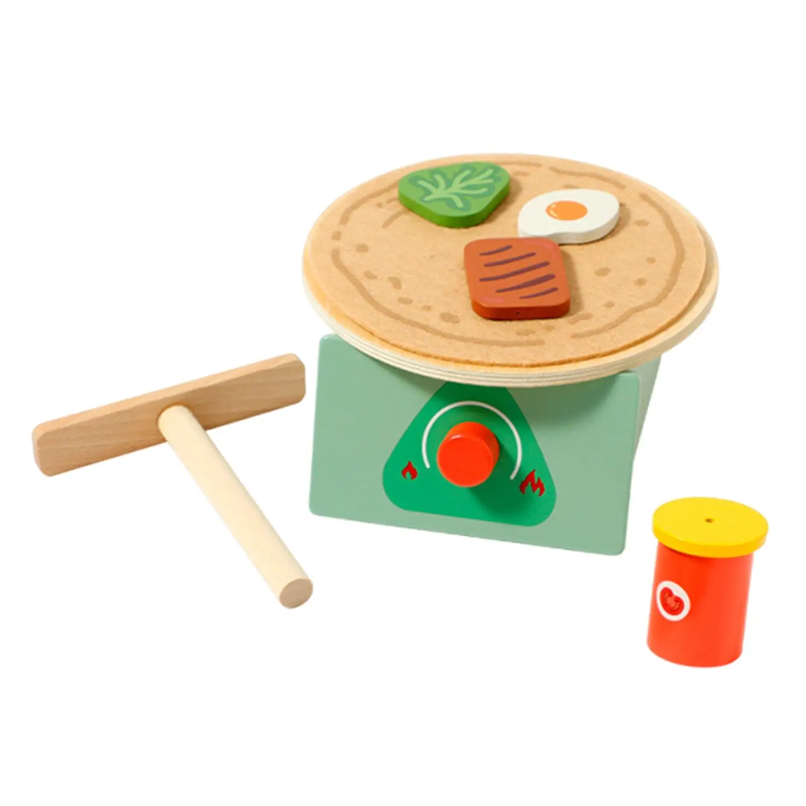 Houten pannenkoekspeelgoedsets Pannenkoekspeelset Leerspeelgoed Doe alsof keukenaccessoires voor jongens, kindercadeau