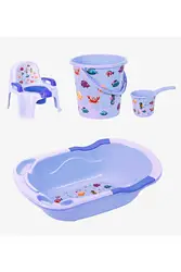 Cm-785 Fish Pattern 5 Piece Baby Bathroom Set Blue